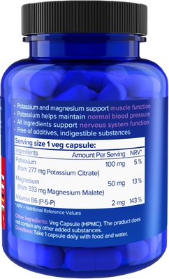 Natios Potassium & Magnesium + B6 100 kapslí