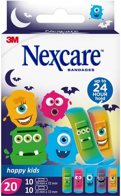 3M Nexcare Happy Kids náplast příšerky 20 ks