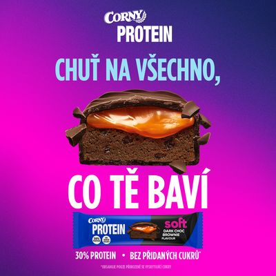 Corny Protein SOFT, Hořká čokoláda-brownie 45 g