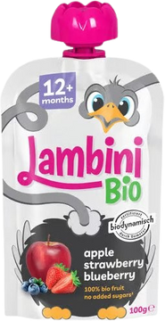 Lambini Bio Demeter kapsička jablko, jahoda a borůvka 100 g