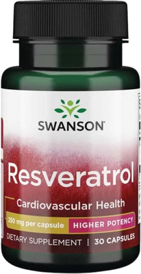 Swanson Resveratrol 250mg, 30 kapslí