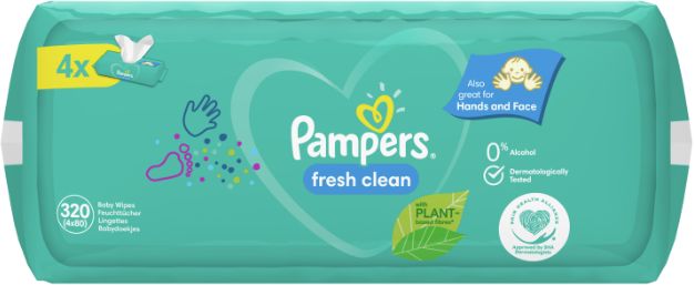 Pampers Fresh Clean XXL Vlhčené ubrousky 4 x 80 ks