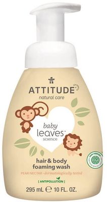 Attitude Dětská mycí pěna (2v1) Baby leaves s vůní hruškové šťávy 295 ml