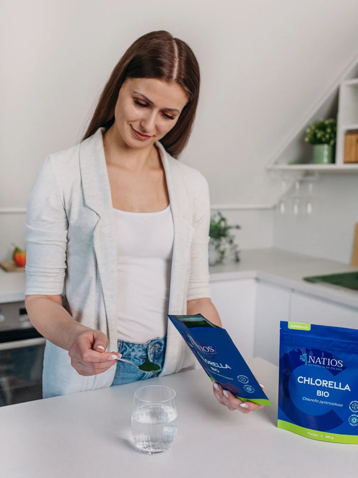 Natios Chlorella BIO prášek 100 g