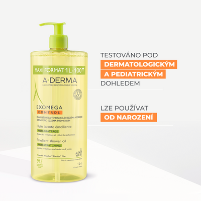 A-Derma Zvláčňující sprchový olej 1000 ml