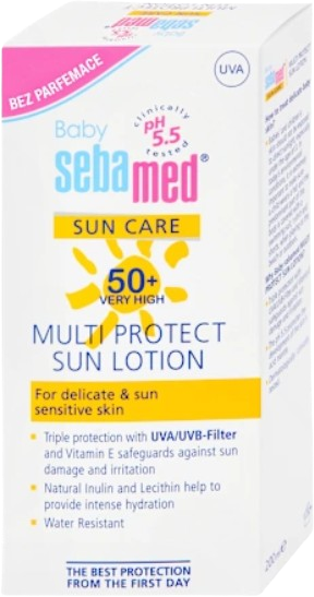 Sebamed Baby, Multi Protect Opalovací mléko OF50+, bez parfemace 200 ml