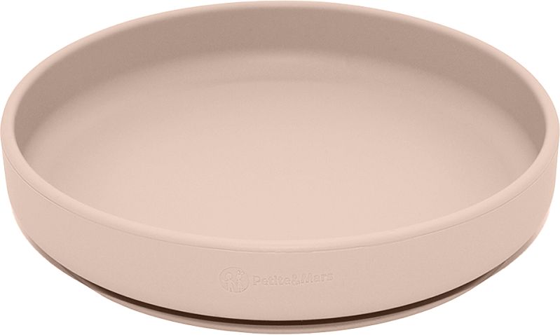 Petite&Mars Set jídelní silikonový TAKE&MATCH talíř + příbor Deset Sand 6m+ 2 ks