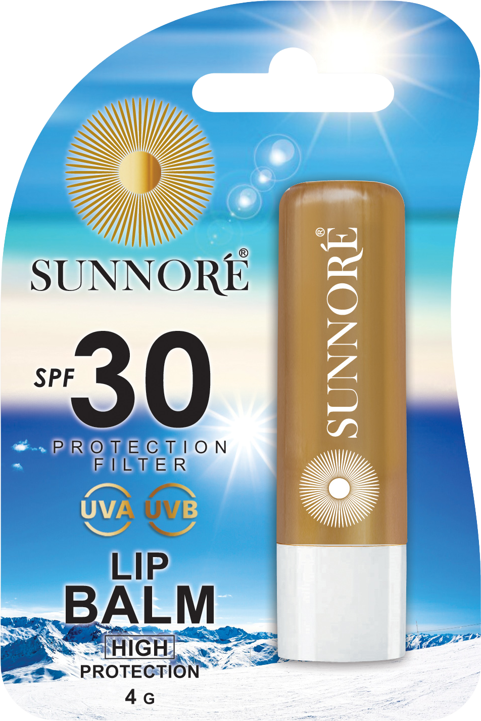 Sunnoré Balzám na rty SPF 30, 4 g