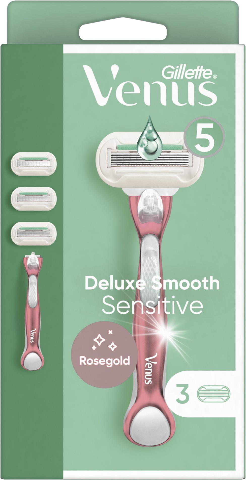 Gillette Venus Sensitive Rose Gold strojek + 3 hlavice 3 ks