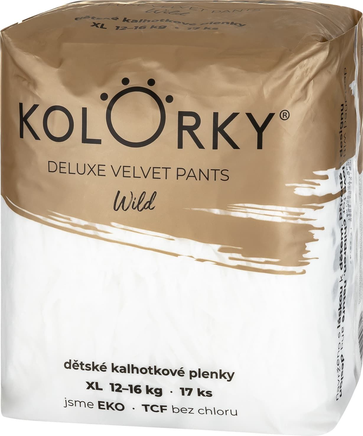 Kolorky Deluxe Velvet Pants Jednorázové kalhotkové eko plenky - wild - XL (12-16 kg) 17 ks