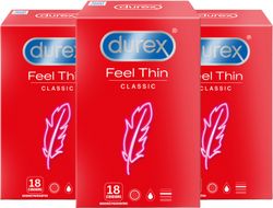 Durex Kondomy Feel Thin Classic pack (2+1) 54 ks
