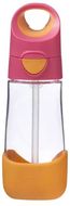 B.box Láhev na pití s brčkem růžová/oranžová 450 ml
