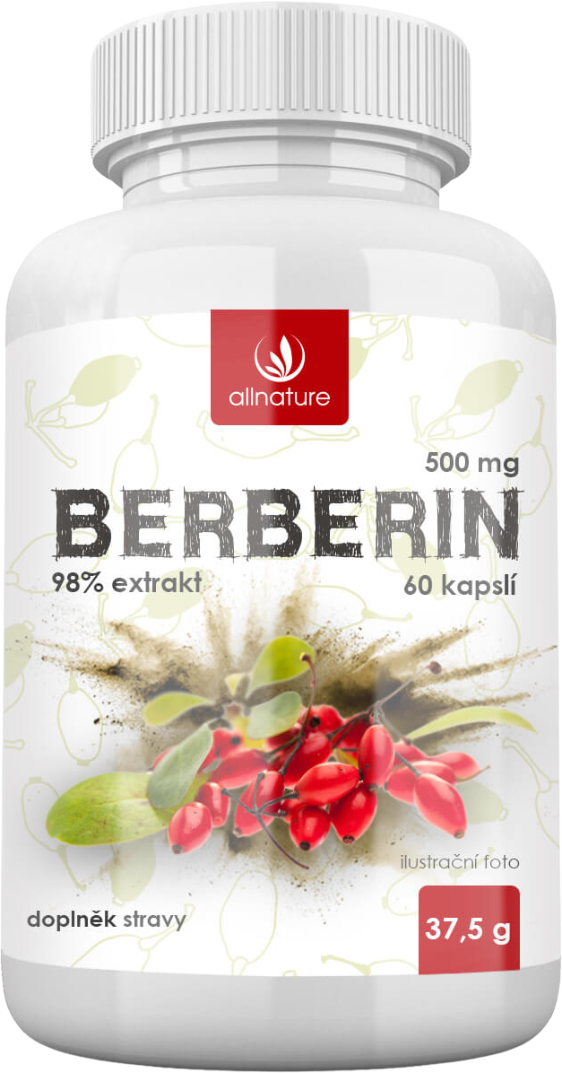 Allnature Berberin Extrakt 98% 500 mg 60 kapslí