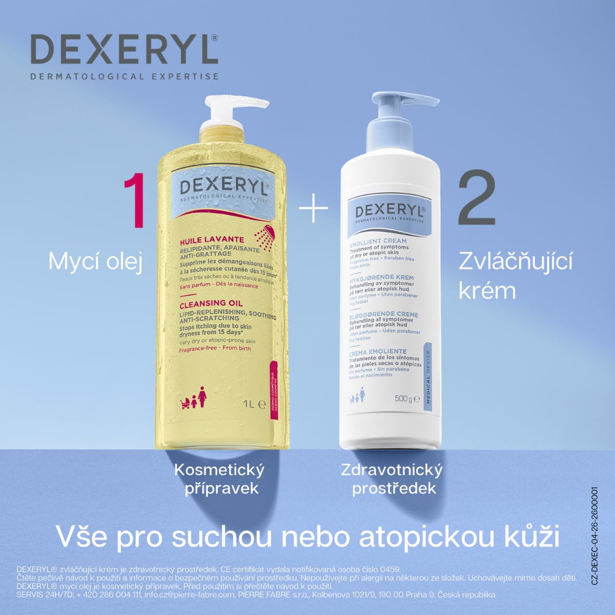 Dexeryl Mycí olej relipidační zklidňující a proti škrábání 1000 ml
