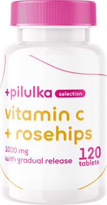 Pilulka Selection 1000 mg C-vitamin fokozatosan felszabaduló csipkebogyó-kivonattal 120 tabletta