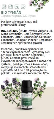 Nobilis Tilia Bio éterický olej Tymián 10 ml