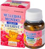 Dr.Muller Müllerovi medvídci s vitamín C a příchutí maliny, cucavé tablety 45 ks