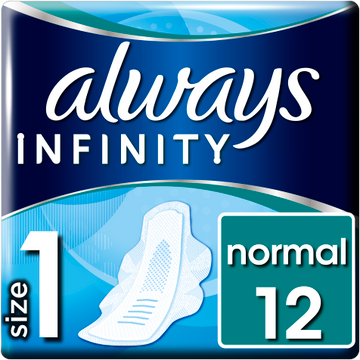 Always Infinity Normal Vložky s křidélky, velikost 1, 12 ks