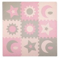 MoMi Hrací podložka pěnové puzzle NEBE růžové 9 ks