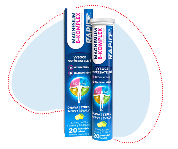Glenmark Magnesium B-Komplex Rapid šumivé tablety 20ks