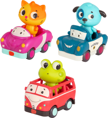 B-Toys Svítící autíčka se zvuky 3 ks