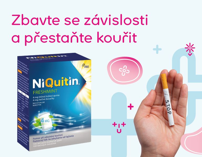 NiQuitin Freshmint, léčivá žvýkací guma, stop kouření