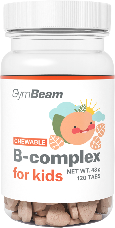 GymBeam B-komplex, tablety na cucání pro děti meruňka