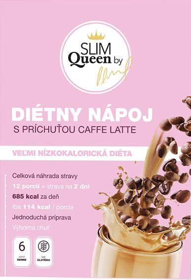 SLIM Queen Dietní nápoj, caffe latte 12 x 32 g