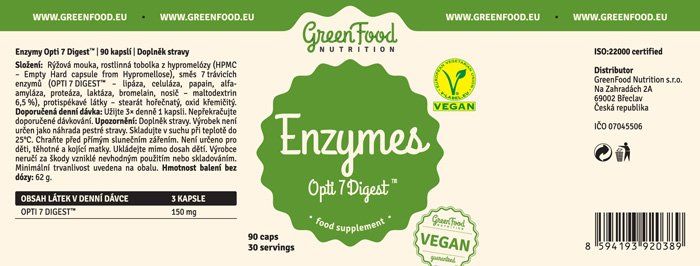 GreenFood Nutrition Enzimek Opti7 Digest 90 kapszula