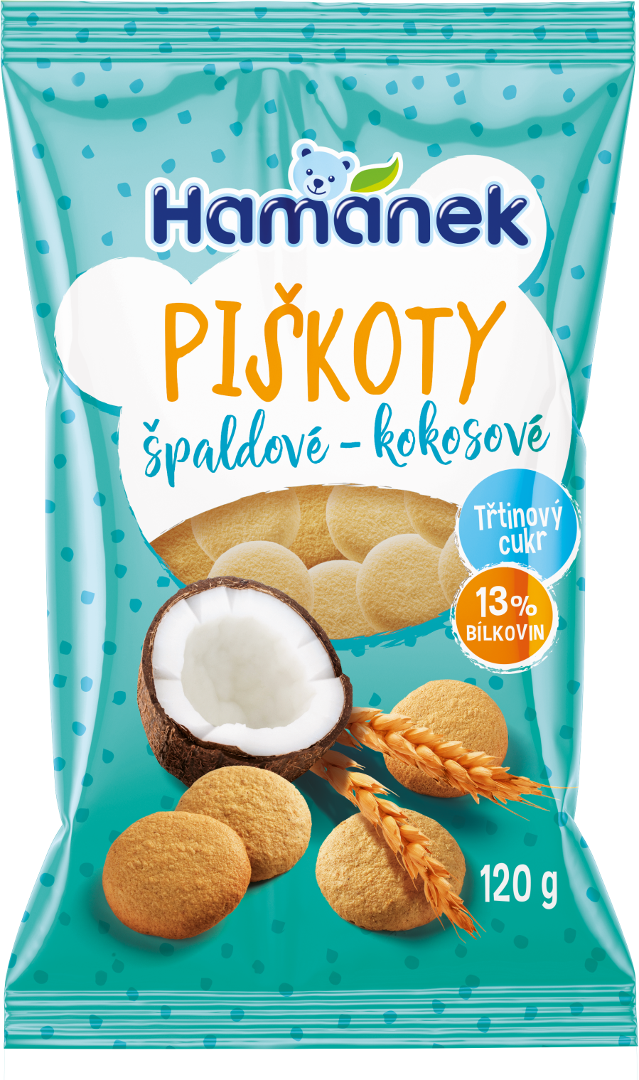 Hamánek Špaldové piškoty s kokosem 120 g