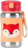 Skip Hop Spark Style Láhev s brčkem na vodu nerez Liška 12m+ 350 ml