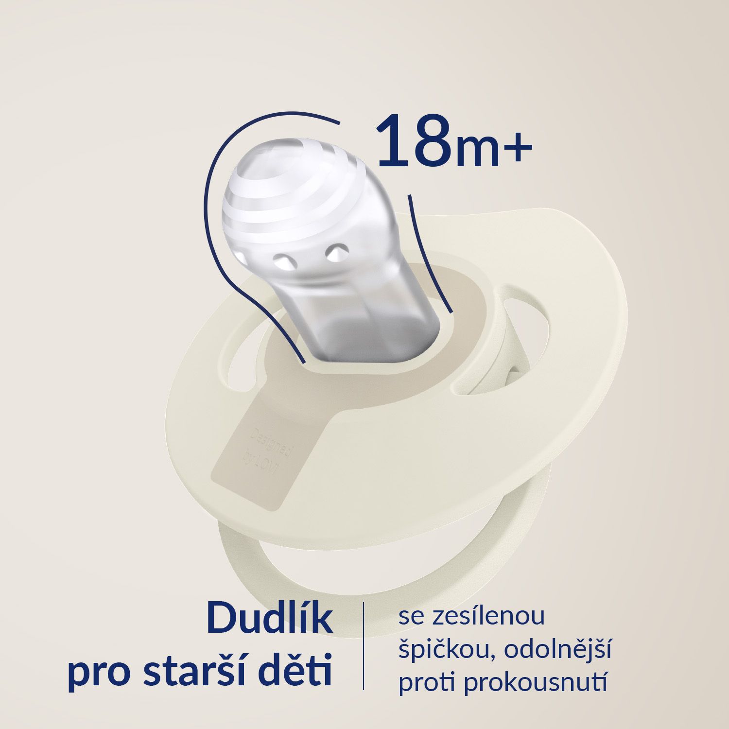 LOVI Dudlík silikonový dynamický PRIME 18m+ Granola/Orange 2 ks