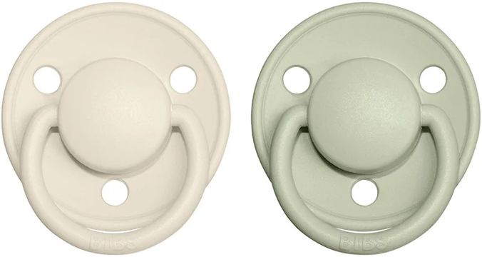BIBS De Lux dudlíky z přírodního kaučuku - velikost 1 Ivory / Sage 2 ks