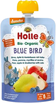 Holle Bio pyré Blue bird- Hruška, jablko a borůvky s vločkami 100 g