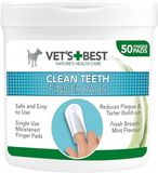 Vet´s best Clean Teath Finger Pads, Čistící utěrka - náprstek na zuby pro psy 50 ks