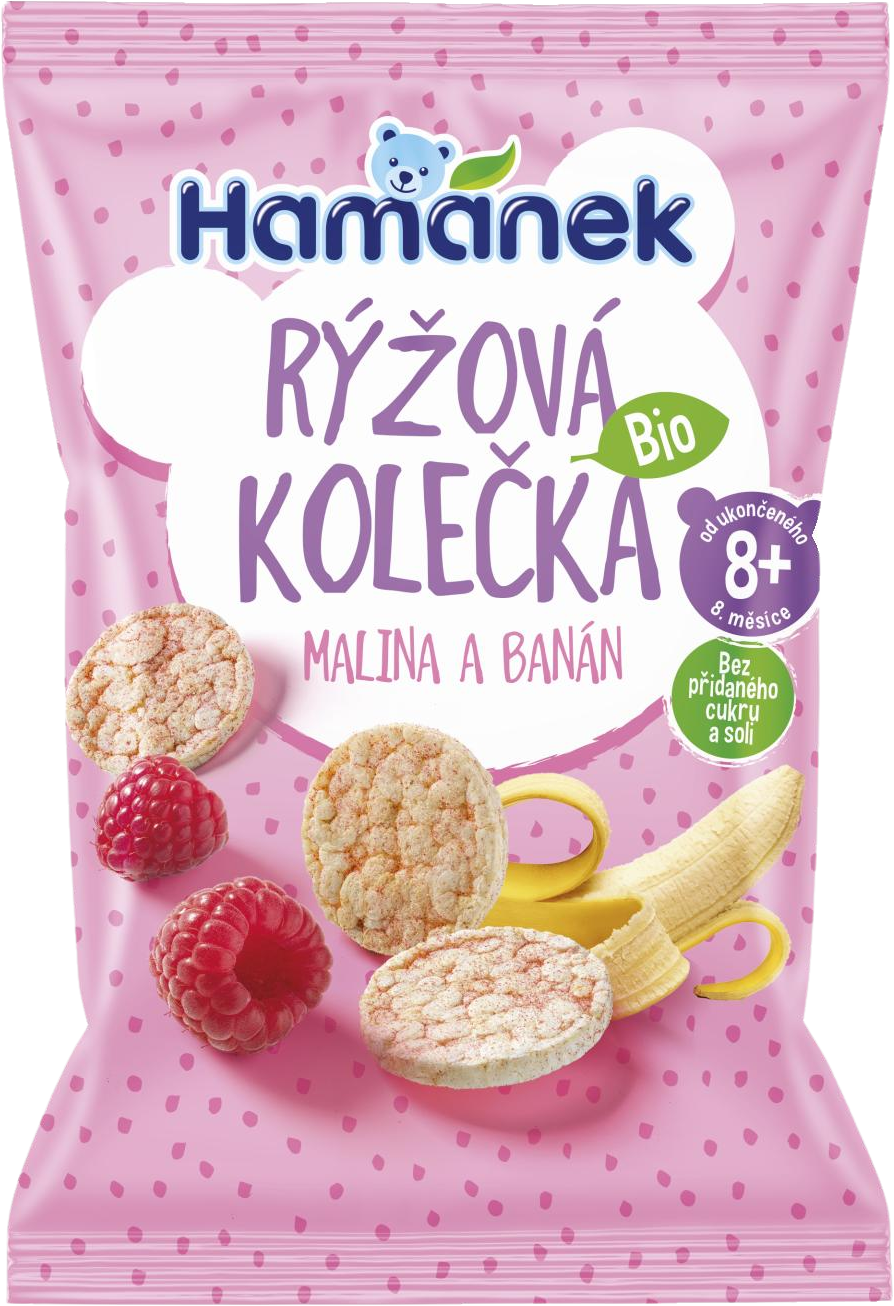 Hamánek BIO Rýžová kolečka Malina&Banán 35 g