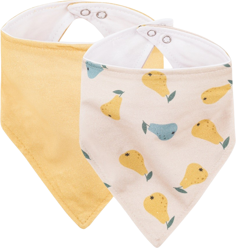 Petite&Mars Bryndák bandana Luke Beige Pears&Intense Ochre 3m+, 2 ks