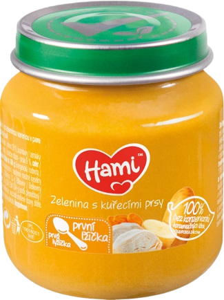 Hami masozeleninový příkrm Zelenina s kuřecími prsy první lžička 125 g
