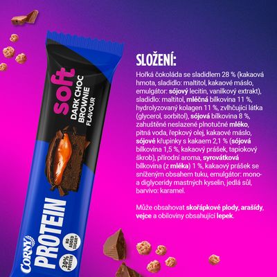 Corny Protein SOFT, Hořká čokoláda-brownie 45 g