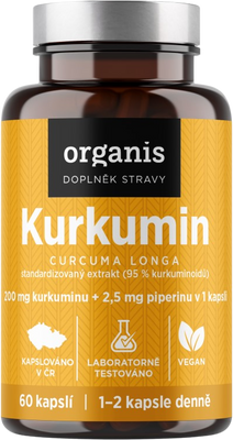 Organis Kurkumin + piperin 30 kapslí