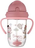 Canpol babies Bonjour Paris Nevylévací hrneček se slámkou a závažím 270ml růžový