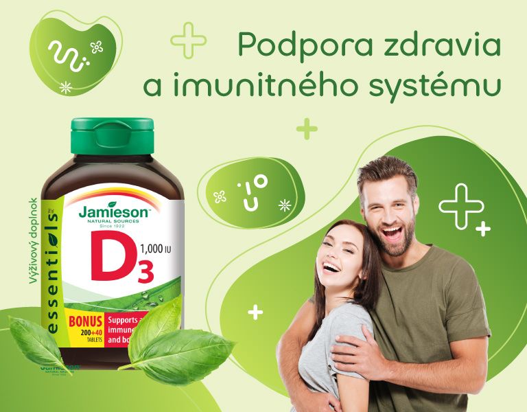 Jamieson Vitamín D3 1000IU 200+40 tabliet, výživový doplno, vitamín D3