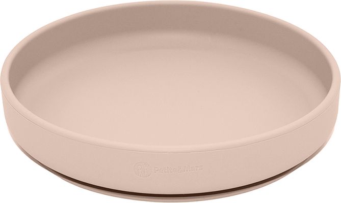 Petite&Mars Set jídelní silikonový TAKE&MATCH talíř + příbor Deset Sand 6m+ 2 ks