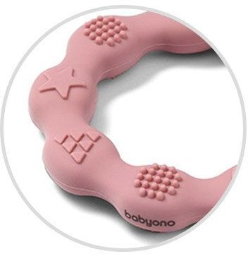 BabyOno Kousátko silikonové Kroužek růžové