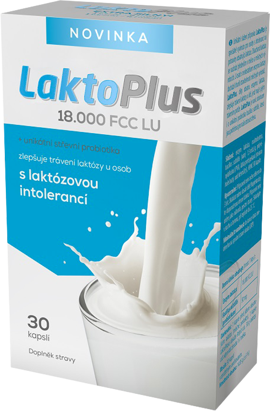 LaktoPlus 18.000 FCC LU pro osoby s laktózovou intolerancí 30 kapslí