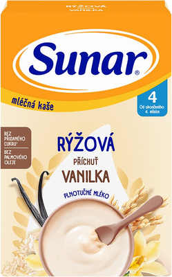 Sunar mléčná rýžová kaše vanilková 210 g