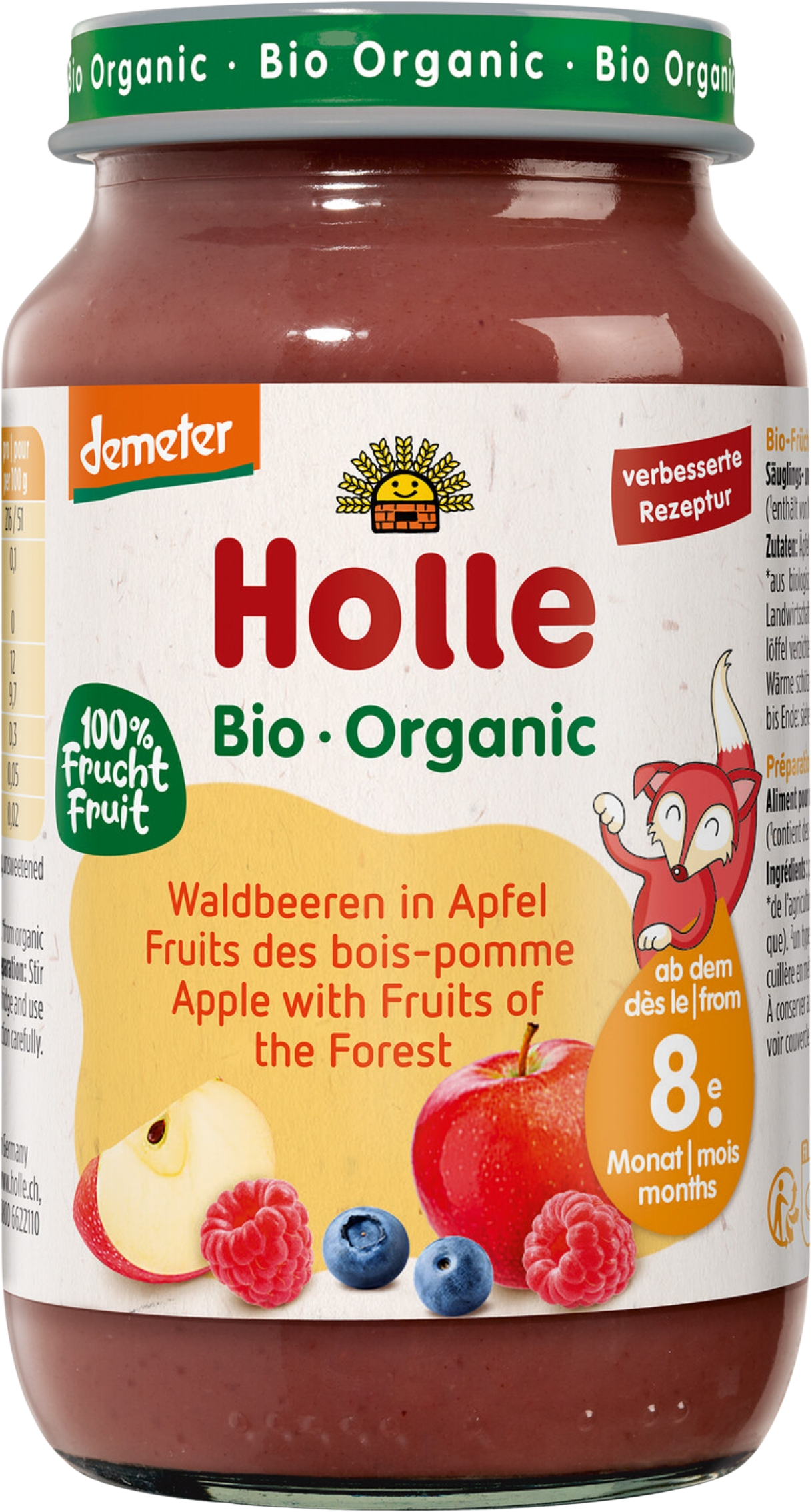 Holle Bio dětská přesnídávka Lesní plody v jablku 220 g