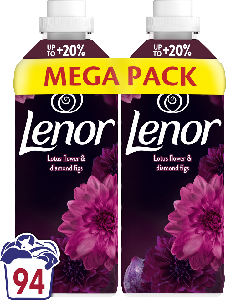 Lenor Aviváž 94 Praní, Lotus Water & Diamond Figs 2 x 987 l