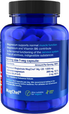 Natios Magnesium Bisglycinate 1000 mg + B6 90 kapslí
