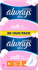 Always vložky Ultra Sensitive Normal Duo 20 ks